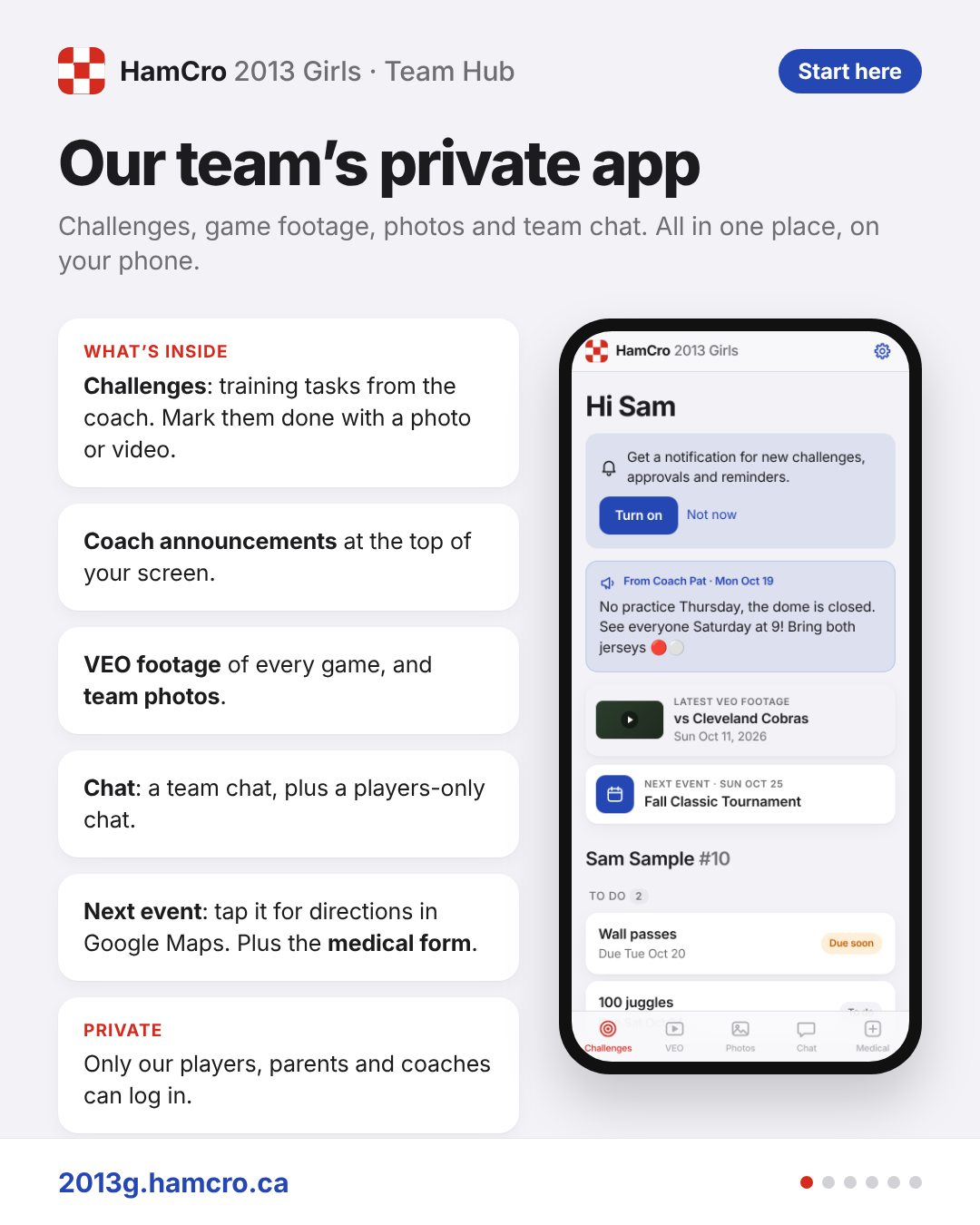 Our team’s private app